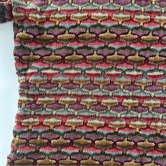 Peruvian Connection Multicolor Knit Sweater top 100% Pima cotton - Picture 3 of 7